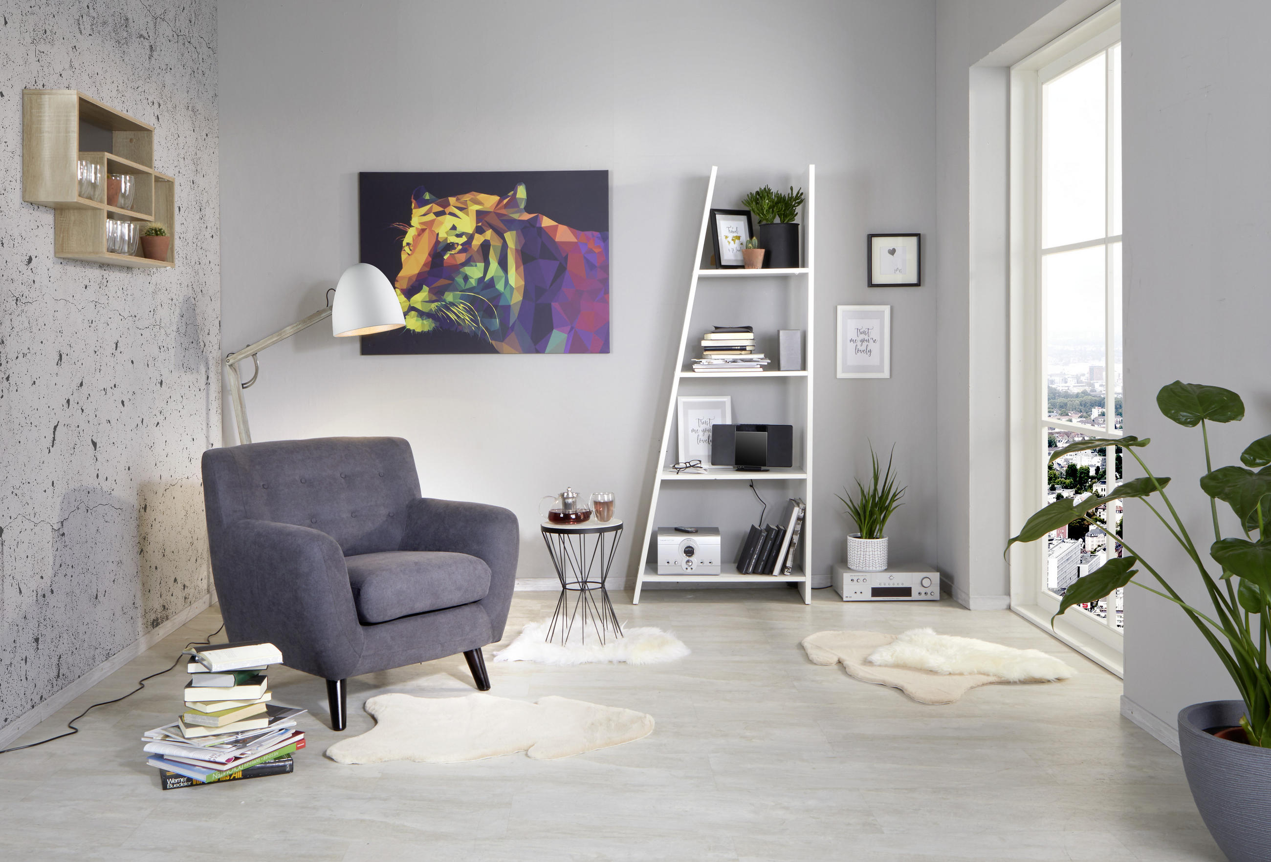 BOXSPRINGSESSEL in Mikrofaser Dunkelgrau - Dunkelgrau/Schwarz, MODERN, Holz/Textil (87/82/85cm) - Luca Bessoni