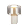 LED ASZTALI LÁMPA - szürke, Design, Üveg/fém (28/38,4cm) - Dieter Knoll