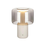 LED-TISCHLEUCHTE Akiba 28/38,4 cm   - Grau, Design, Glas/Keramik (28/38,4cm) - Dieter Knoll