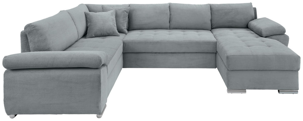 Wohnlandschaft tekstil  svijetlo plava   - boje kroma/svijetlo plava, Konvencionalno, tekstil/metal (219/305/157cm) - Livetastic