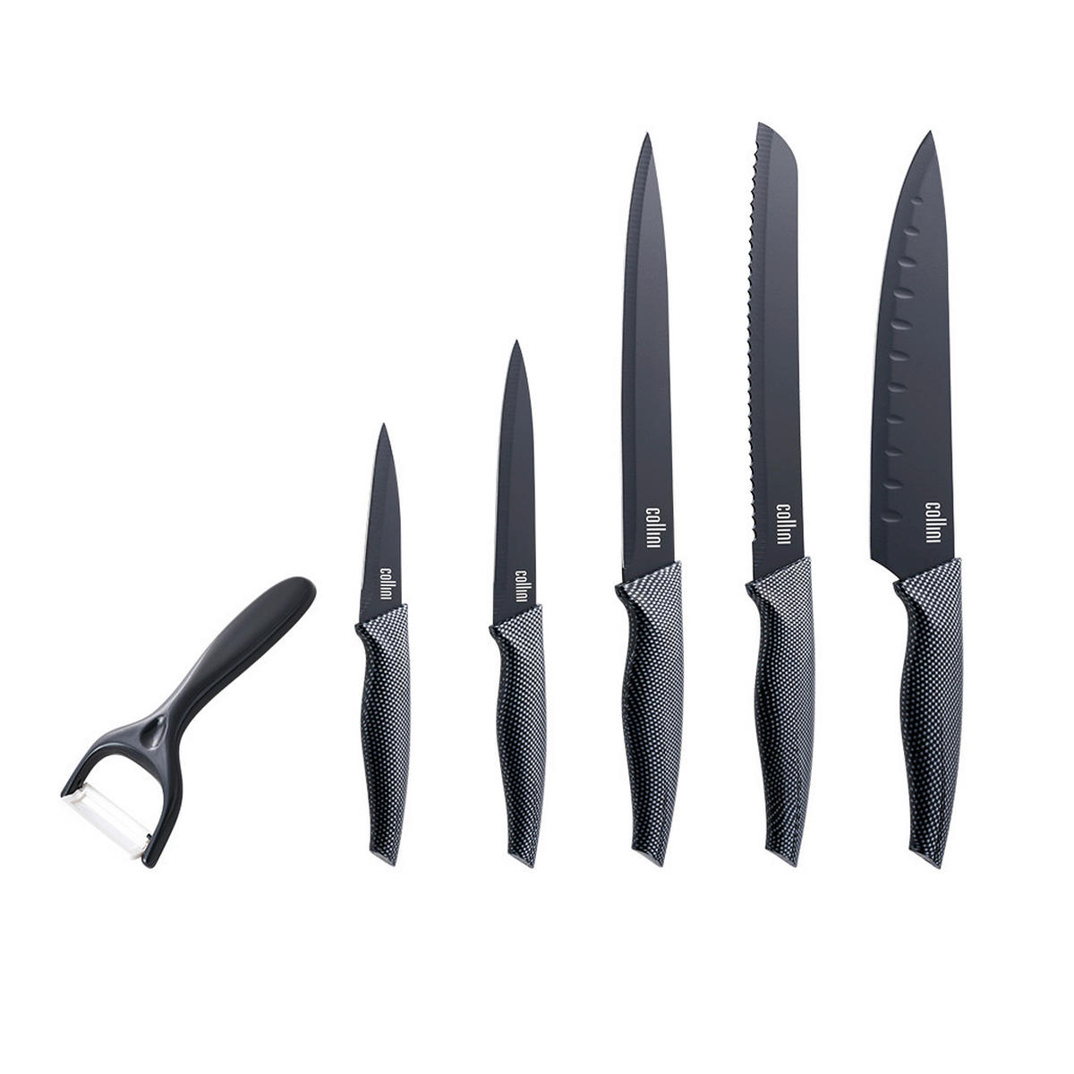 MESSERSET 6-teilig  - Schwarz, Basics, Metall - Collini