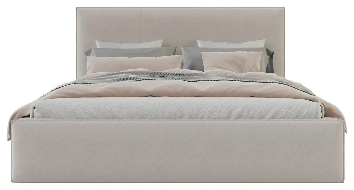 POLSTERBETT Lattenrost, Bettkasten 180/200 cm  in Beige  - Beige/Schwarz, Design, Holz/Textil (180/200cm) - Boxxx