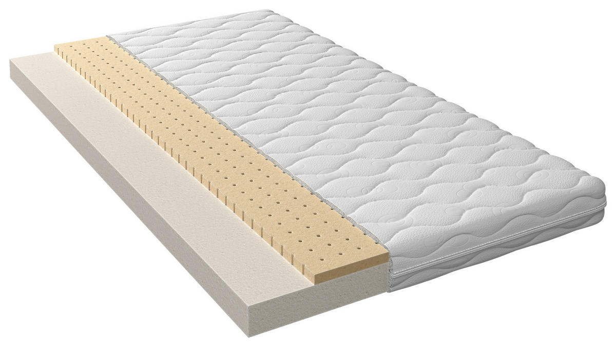KOMFORTSCHAUMMATRATZE 100/200 cm Höhe ca. 12 cm  - Weiß, Basics, Textil (100/200cm) - Xora