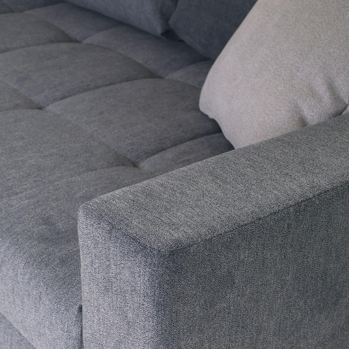 HÖRNSOFFA i flatväv mörkgrå  - mörkgrå/kromfärg, Design, textil/plast (190/245cm) - MID.YOU