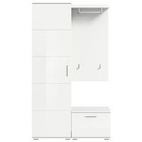 GARDEROBE 3-teilig  in 110/191/37 cm  - Weiß Hochglanz/Weiß, Design, Holzwerkstoff (110/191/37cm) - Xora