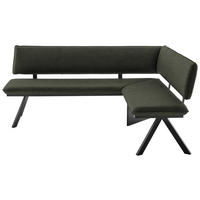 ECKBANK 190/150 cm  in Anthrazit, Schwarz  - Anthrazit/Schwarz, MODERN, Textil/Metall (190/150cm) - Cantus