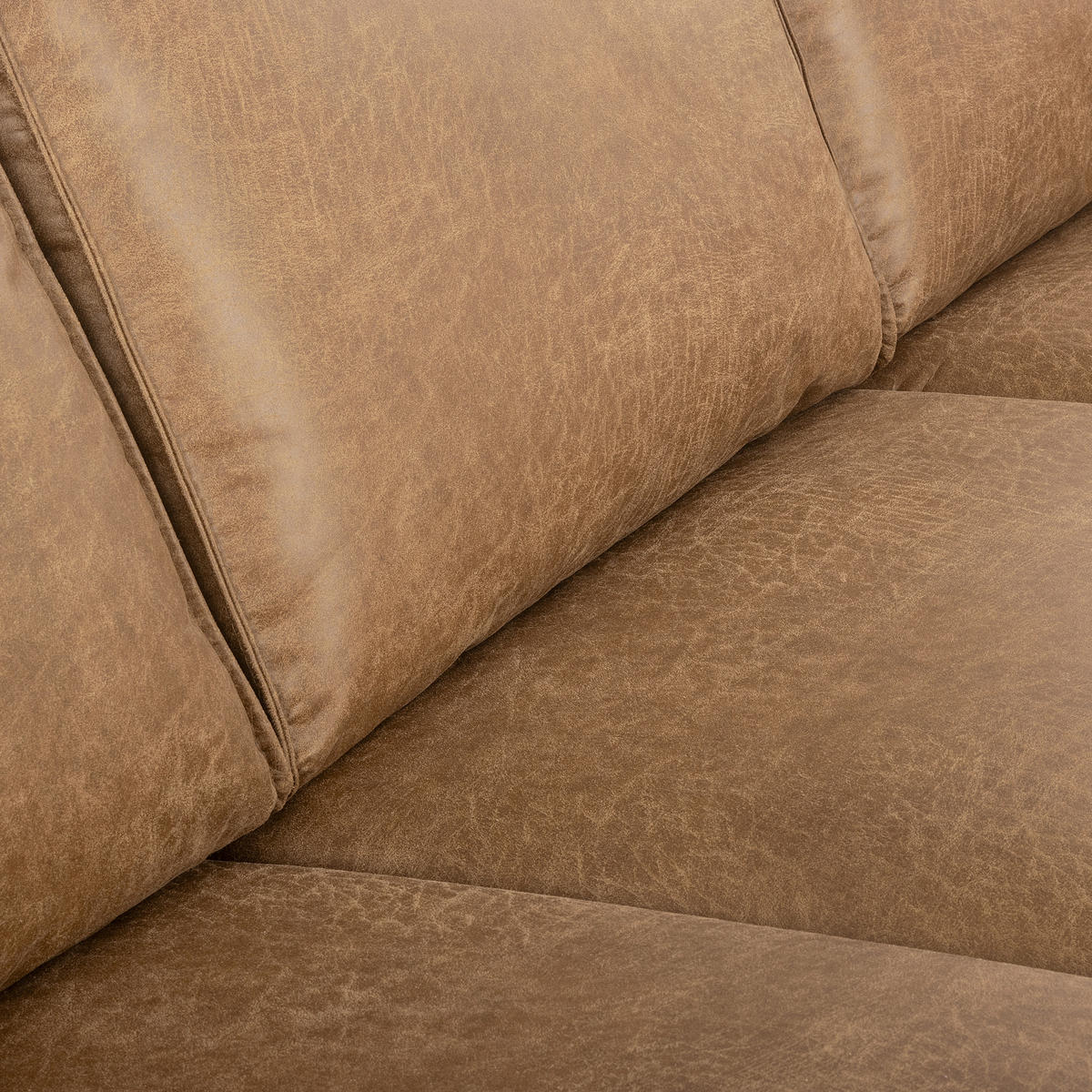ECKSOFA Beige Echtleder Lederlook Rücken echt  - Beige, Design, Leder/Textil (166/238cm) - Livetastic