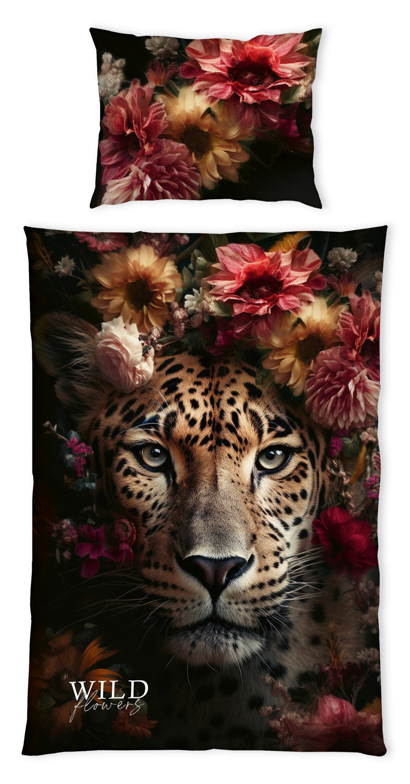 BETTWÄSCHE Wild Flowers Leopard Bettwäsche Renforcé 140/200 cm  - Trend, Textil (140/200cm) - Herding