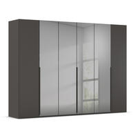 DREHTÜRENSCHRANK in Graphitfarben, Grau  - Graphitfarben/Grau, Trend, Glas/Holzwerkstoff (301/223/61cm) - Rauch Möbel