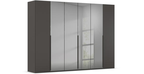 DREHTÜRENSCHRANK 301/223/61 cm 6-türig Graphitfarben, Grau - Graphitfarben/Grau, Trend, Glas/Holzwerkstoff (301/223/61cm) - Novel