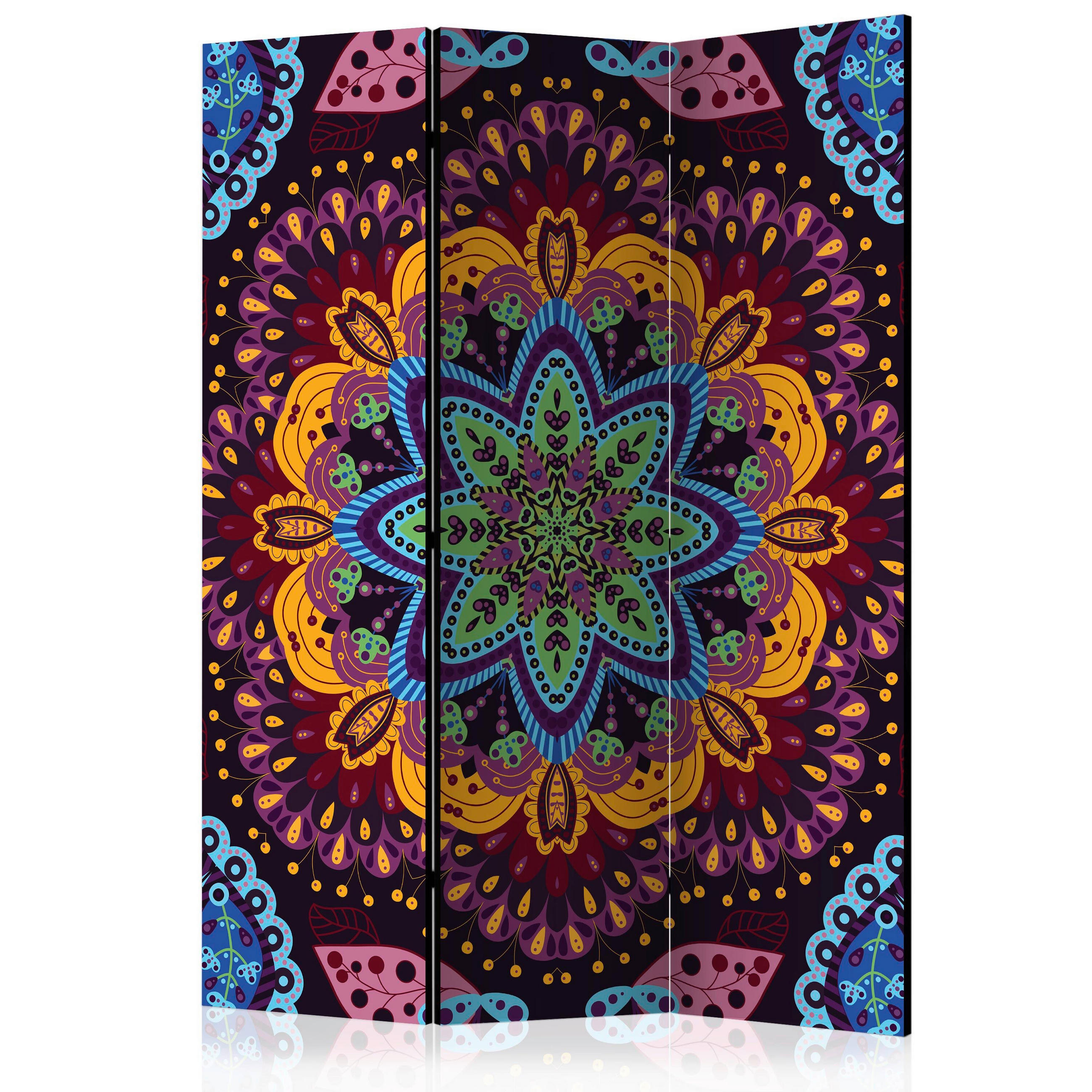 SKÄRMVÄGG  i trä, textil  multicolor  - multicolor, Basics, trä/textil (135/172/3cm) - artgeist