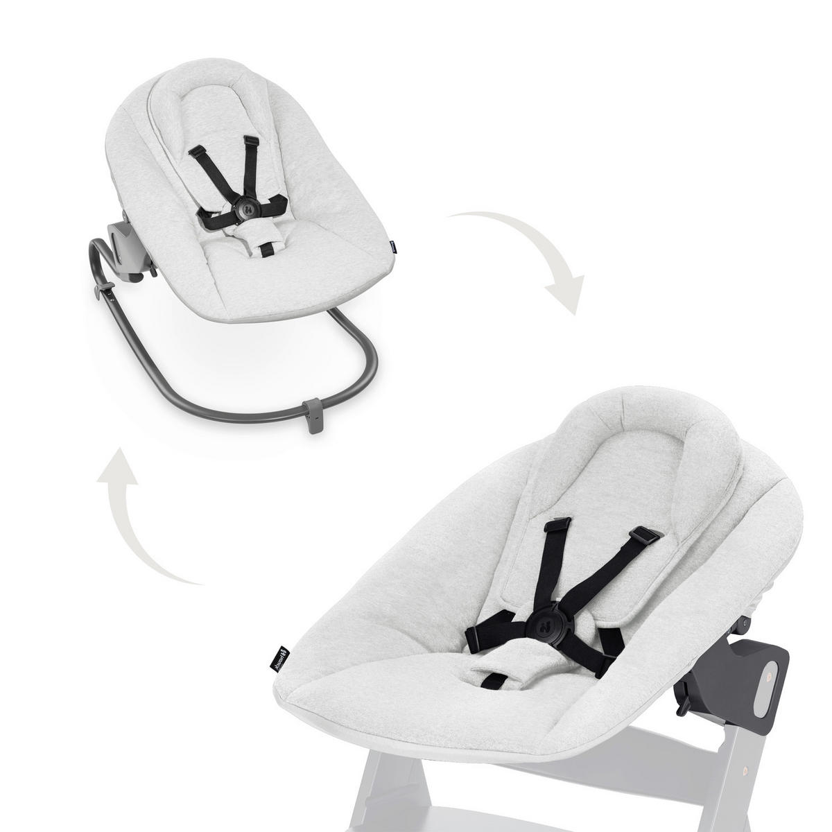 HOCHSTUHLLIEGE Alpha Bouncer Premium  - Hellgrau, Basics, Textil/Metall (66/51/49cm) - Hauck