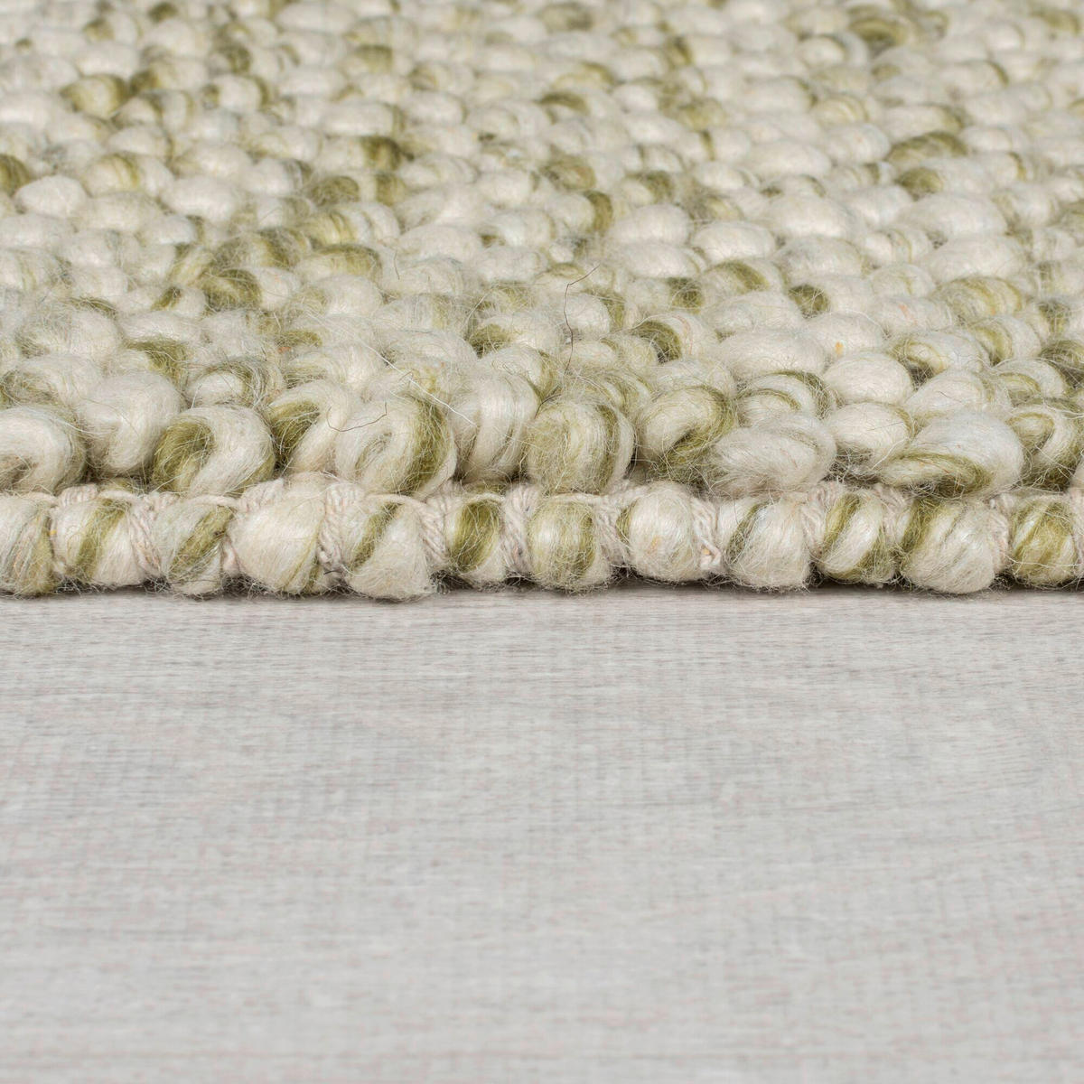 HANDWEBTEPPICH 160/230 cm MINERALS Grün, Creme  - Creme/Grün, KONVENTIONELL, Textil (160/230cm)