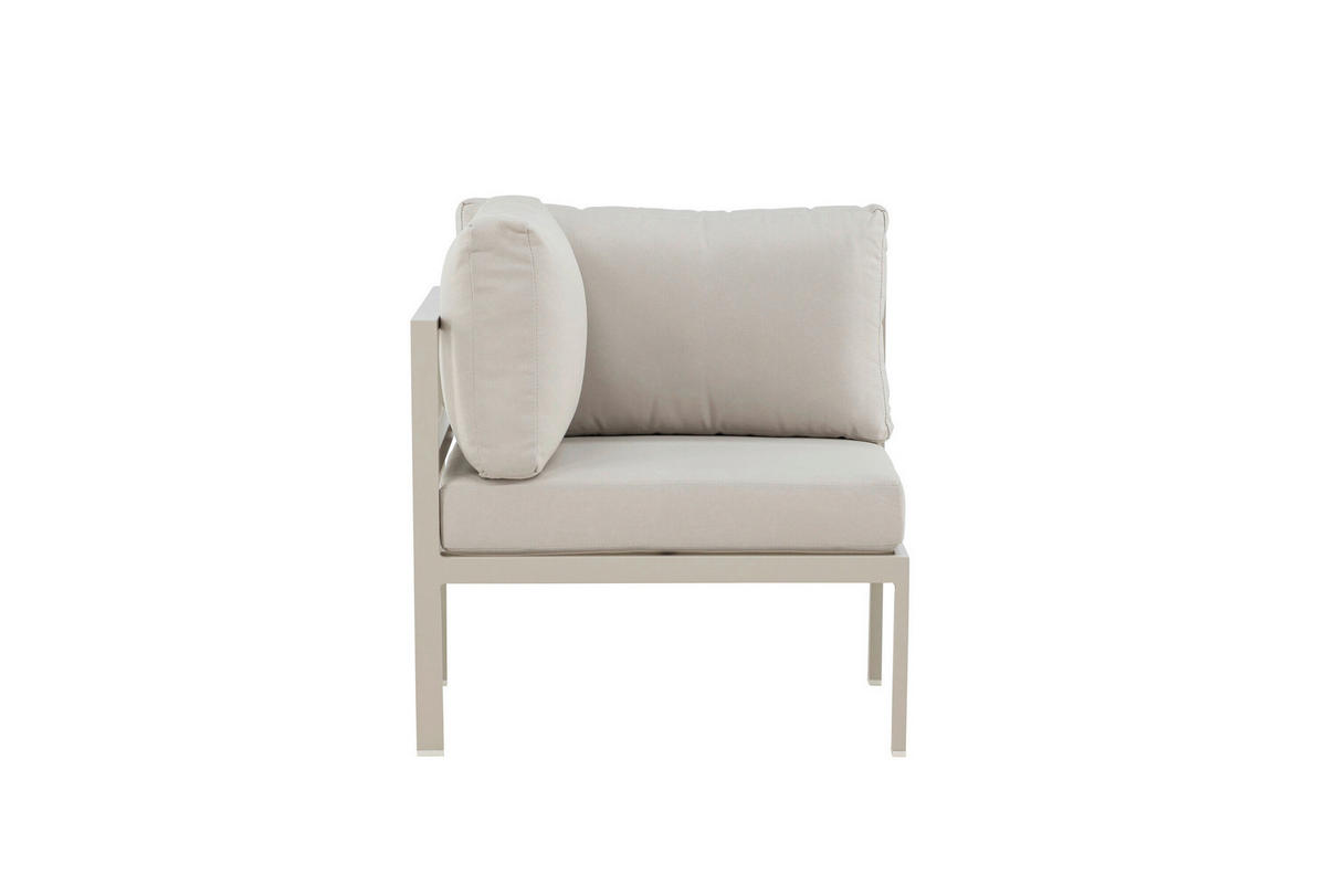 LOUNGEECKTEIL  - Beige, MODERN, Textil/Metall (74/65/74cm) - Gardenson