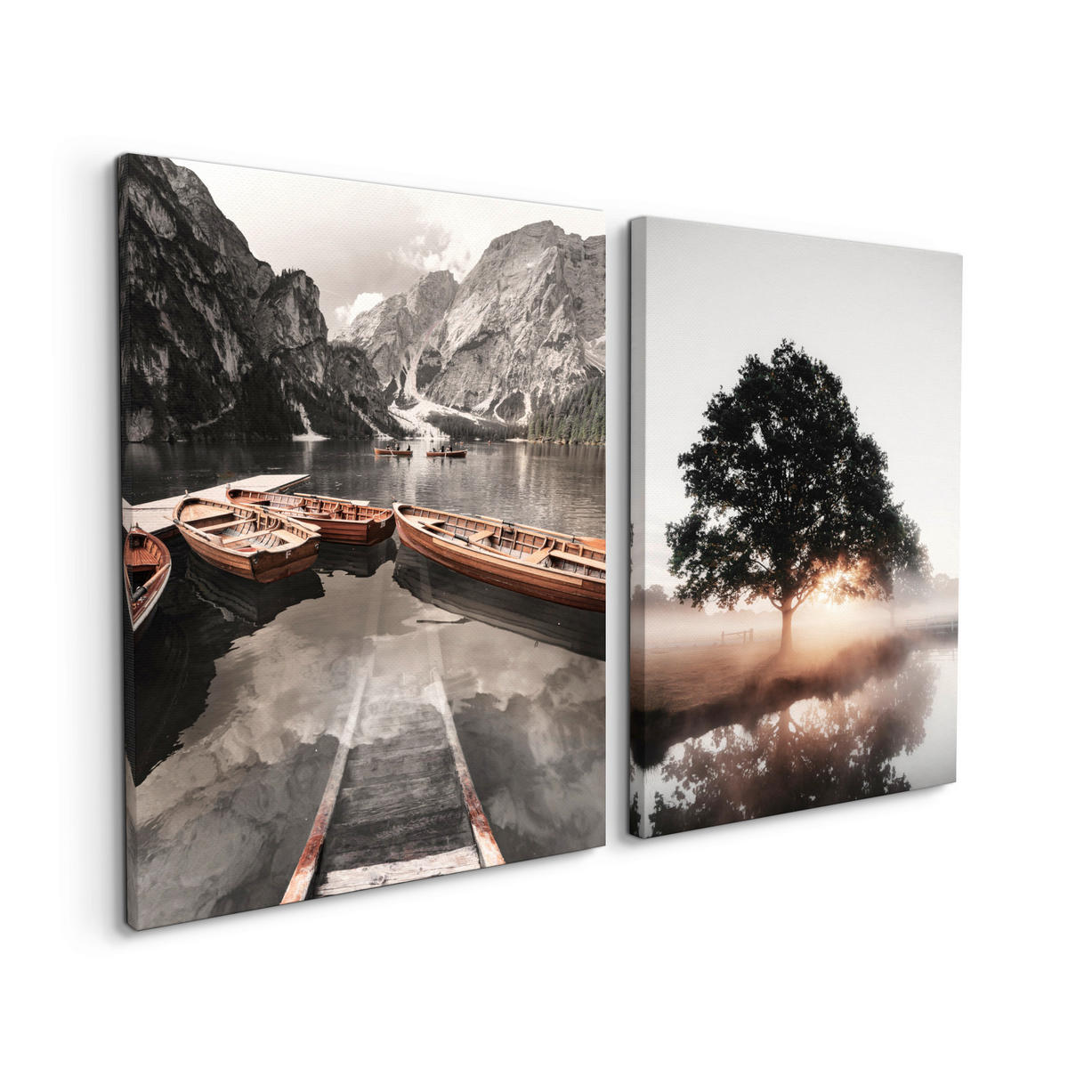 BILDERSET - Multicolor, Basics, Holz/Textil (2x32/42cm)