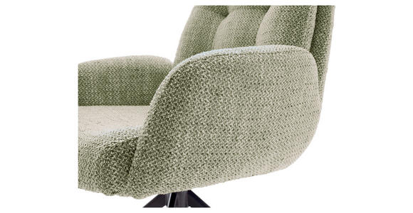 ARMLEHNSTUHL  Stoffauswahl, Typenauswahl Webstoff  - Schwarz/Olivgrün, Design, Textil/Metall (72/95/77cm) - Novel