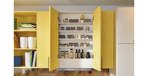 EINBAUKÜCHE   - Gelb/Grau, Design, Holzwerkstoff - Novel