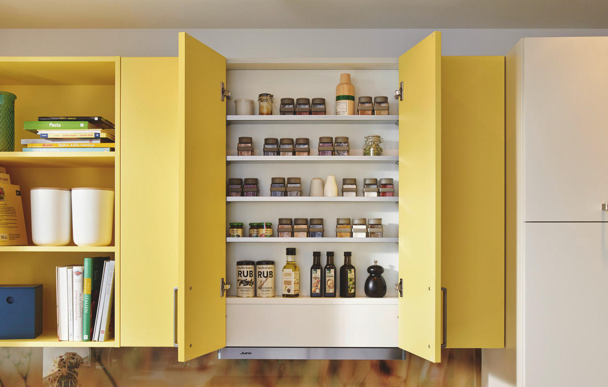 EINBAUKÜCHE UMANI  - Gelb/Grau, Design, Holzwerkstoff - Novel