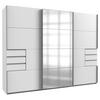 ORMAR S KLIZNIM VRATIMA bijela, prozirno, boje aluminija   - bijela/prozirno, Konvencionalno, staklo/drvni materijal (270/208/64cm) - MID.YOU