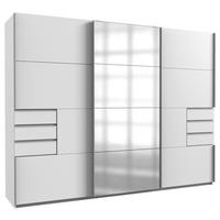 ŠATNÍ SKŘÍŇ SE ZRCADLEM, bílá, čiré, barvy hliníku, 270/208/64 cm - bílá/čiré, Konvenční, kov/kompozitní dřevo (270/208/64cm) - MID.YOU