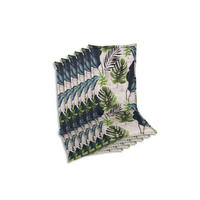 SESSELAUFLAGENSET Blätter  - Blau/Hellgrau, Basics, Textil (50/7/108cm)