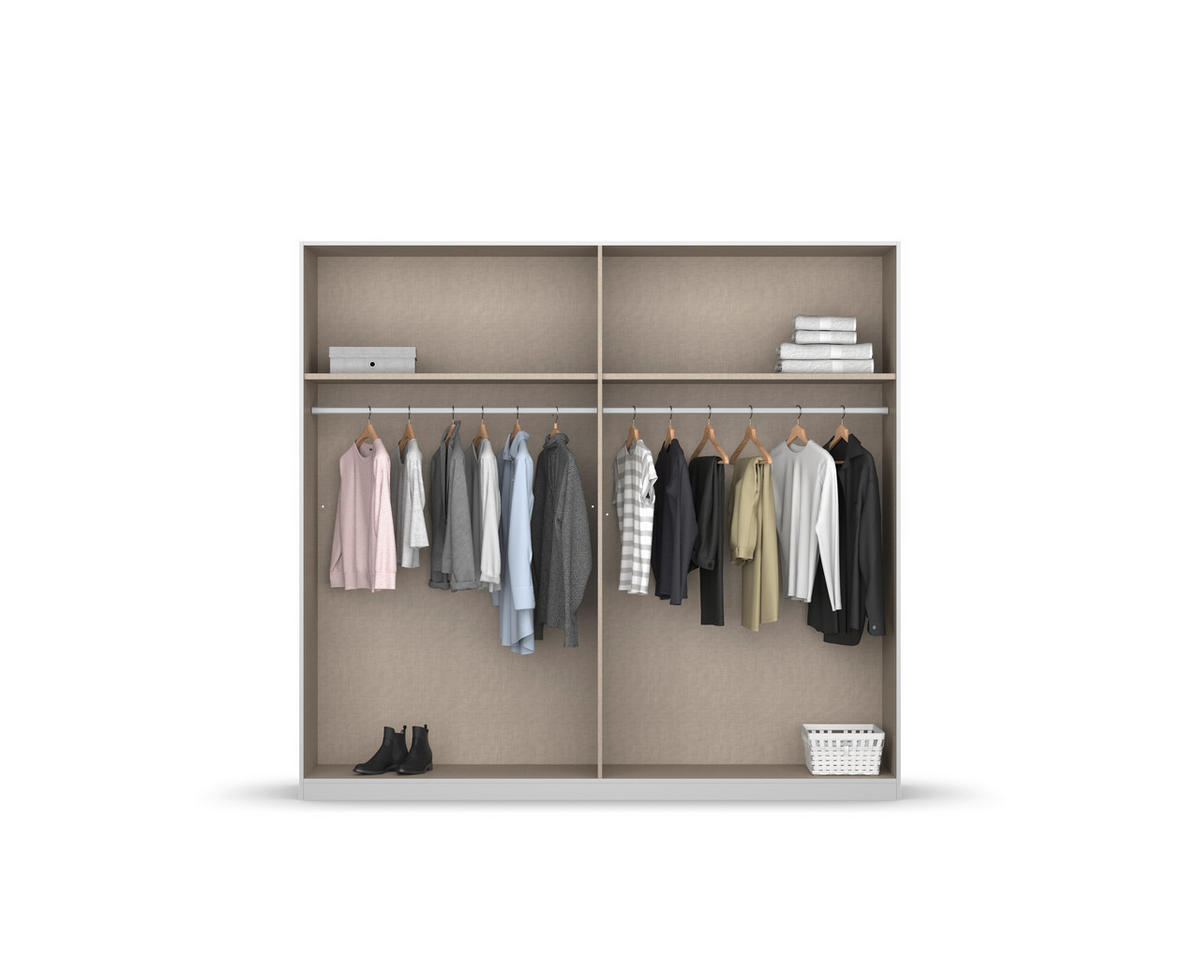 DREHTÜRENSCHRANK  in Weiß, Eiche Artisan  - Weiß/Eiche Artisan, MODERN, Holzwerkstoff/Kunststoff (226/210/54cm) - Rauch Möbel