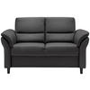 2-SITZER-SOFA Lederlook Schwarz  - Schwarz, MODERN, Holz/Textil (147/90/89cm) - Livetastic