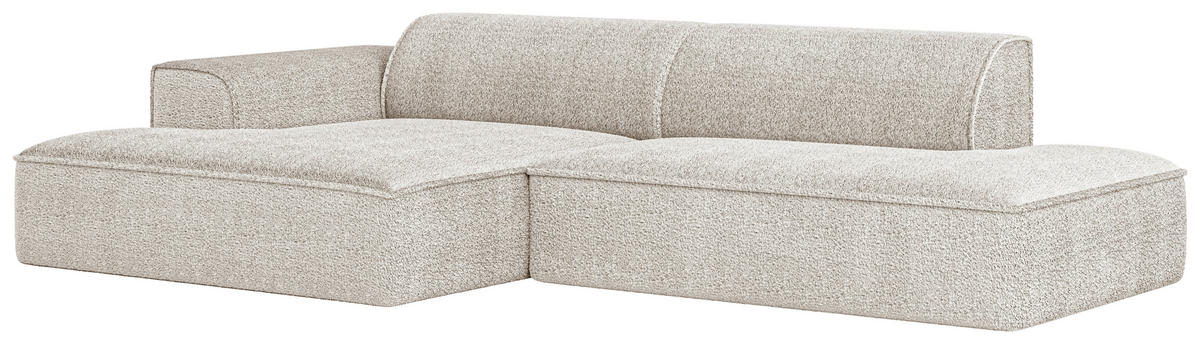 ECKSOFA BILLUND Sandfarben Cord Nierenkissen  - Sandfarben/Schwarz, KONVENTIONELL, Kunststoff/Textil (294/165cm) - Livetastic