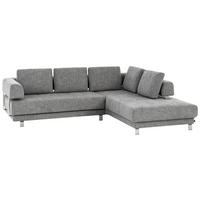 ECKSOFA  in Chenille Graphitfarben  277/235 cm  - Graphitfarben, Design, Textil/Metall (277/235cm)