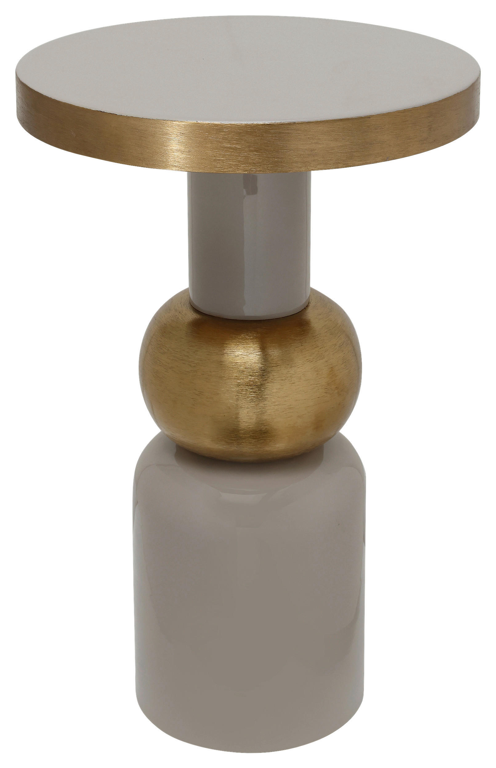 BEISTELLTISCH Taupe, Goldfarben rund  - Taupe/Goldfarben, Design, Metall (41/62cm) - Kayoom