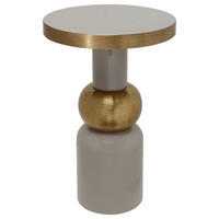 BEISTELLTISCH Taupe, Goldfarben rund  - Taupe/Goldfarben, Design, Metall (41/62cm) - Kayoom