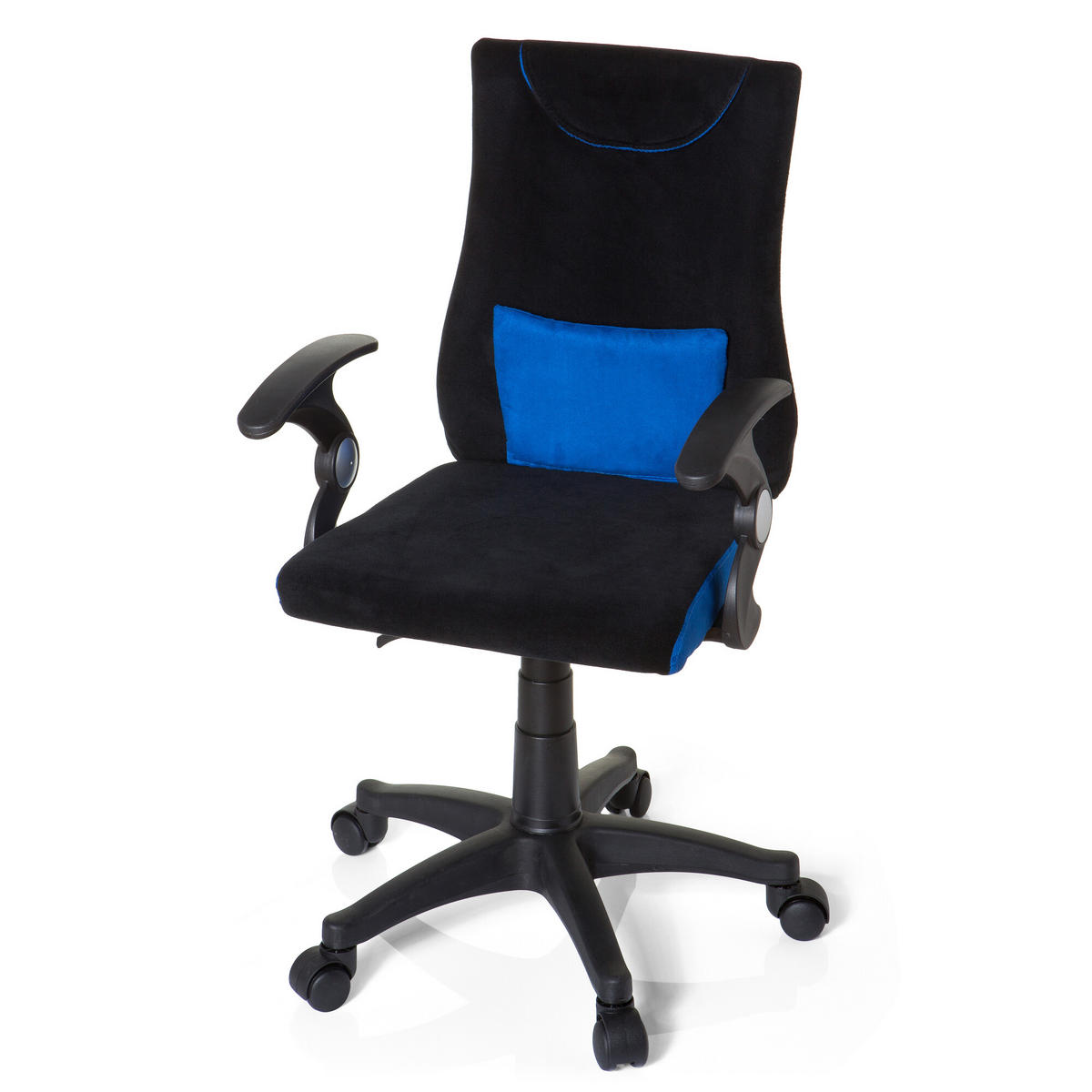 OTOČNÁ ŽIDLE PRO MLÁDEŽ, modrá, černá - modrá/černá, Basics, plast (50/87-97/40cm) - MID.YOU