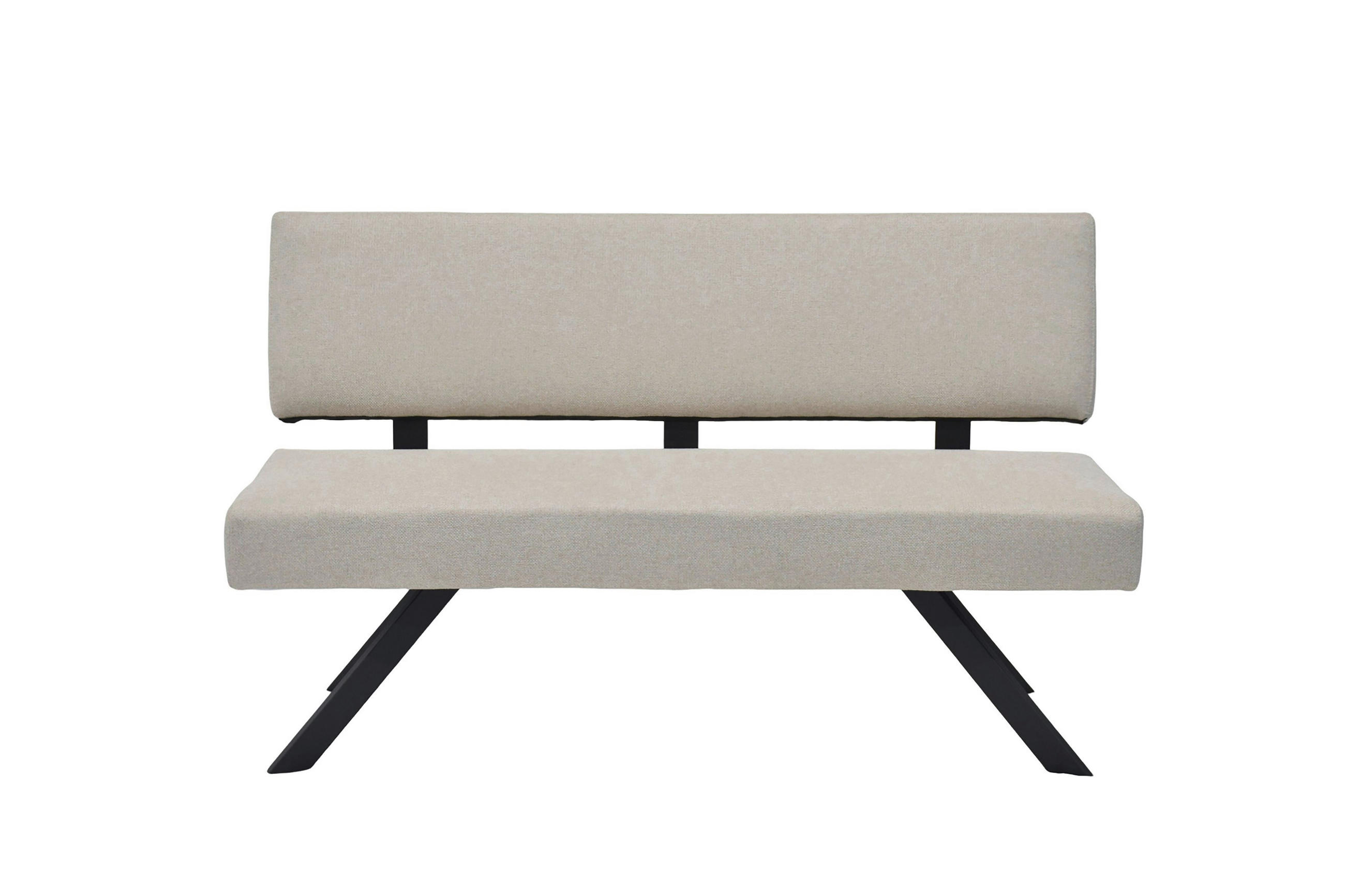 SITZBANK Metall, Textil Taupe  - Taupe/Schwarz, Modern, Textil/Metall (138/83/60cm) - MID.YOU