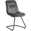 STUHL  in Edelstahl Velours Metall, Textil  - Schwarz/Grau, Basics, Textil/Metall (51/89/61cm) - Celina Home