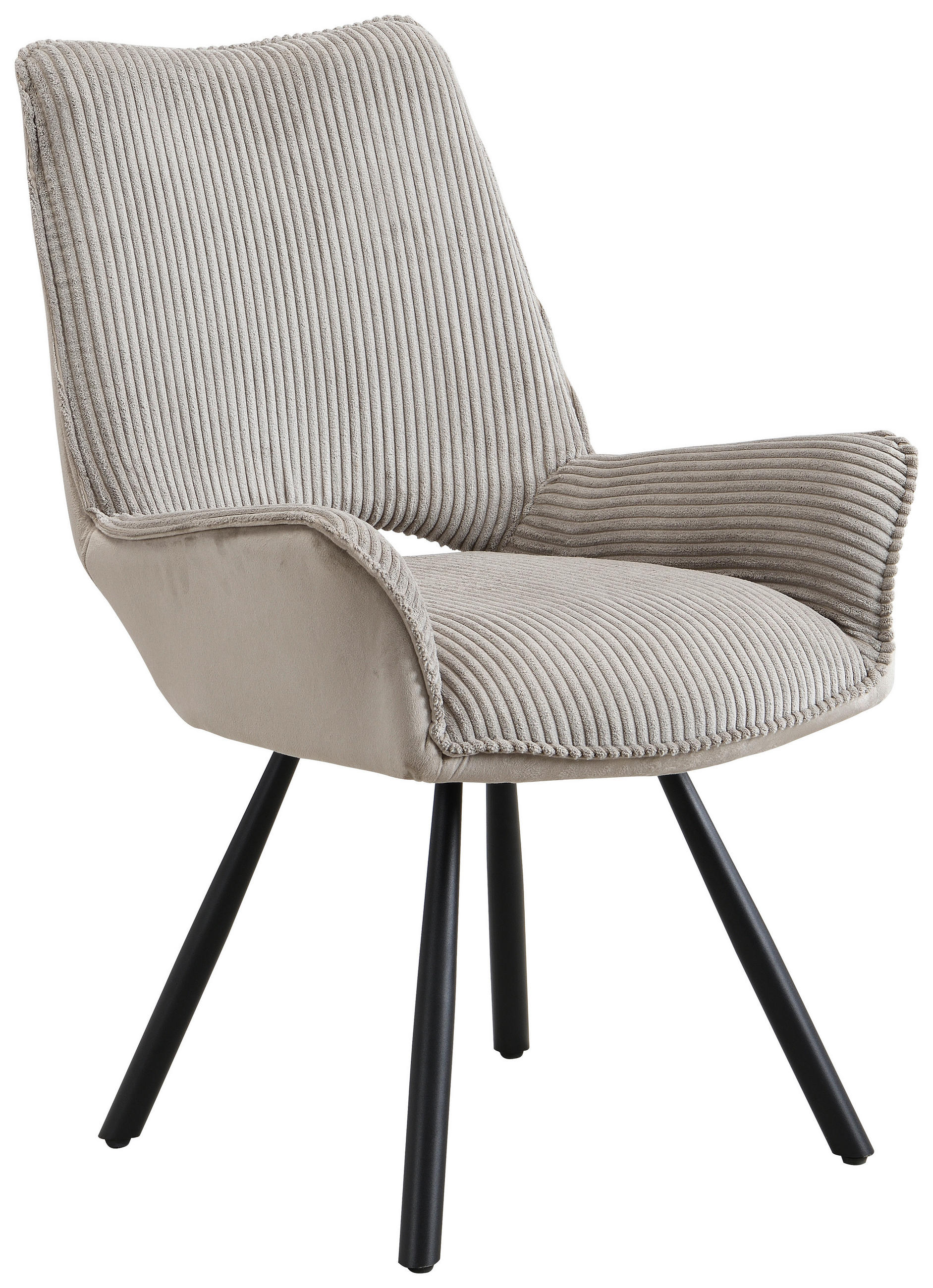 STUHL Webstoff Schwarz, Hellgrau  - Hellgrau/Schwarz, Design, Textil/Metall (58/91/64cm) - Carryhome