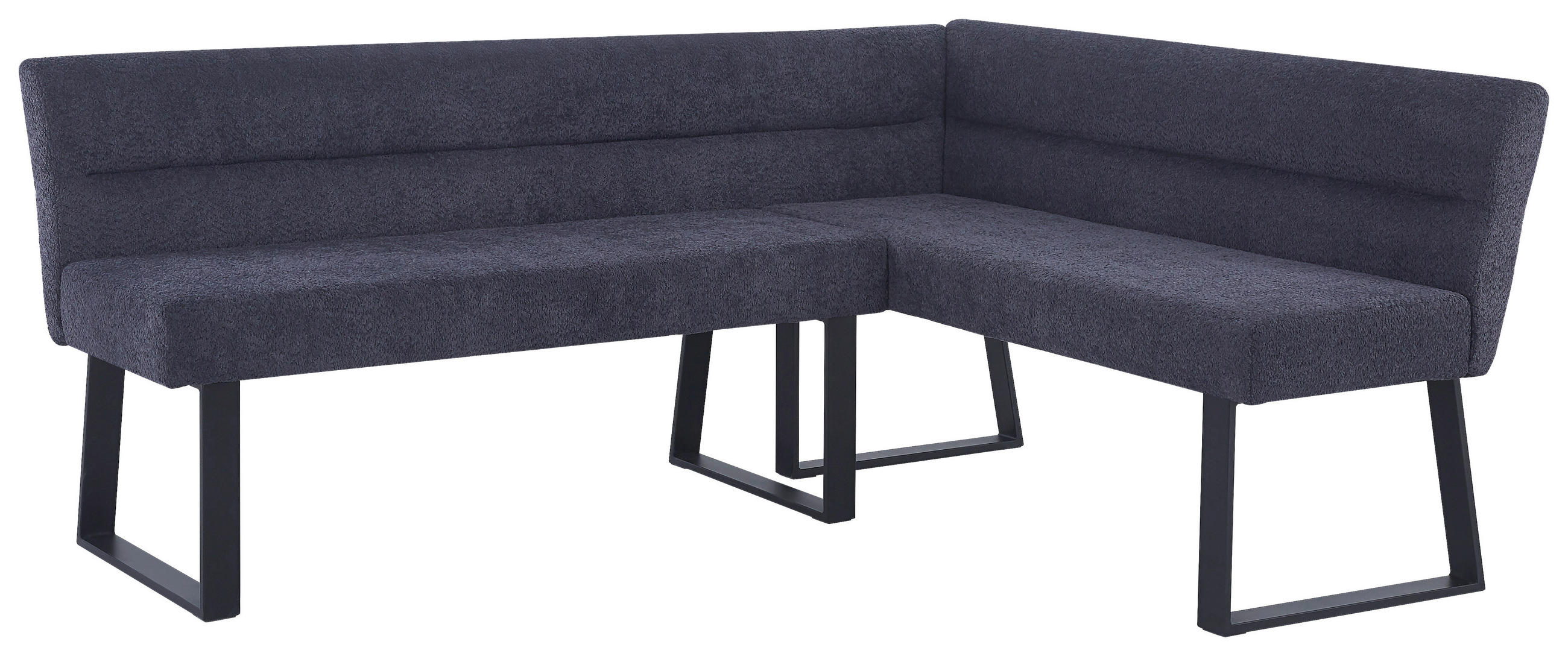 ECKBANK  in Dunkelgrau  - Dunkelgrau/Schwarz, KONVENTIONELL, Textil/Metall (190/150/83/61cm) - MID.YOU