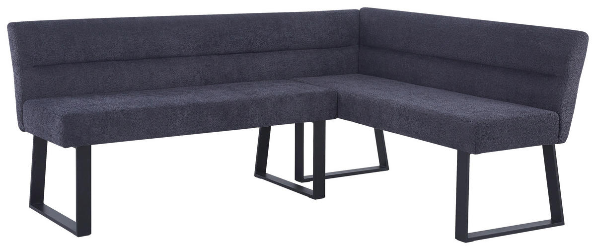 ECKBANK  in Dunkelgrau  - Dunkelgrau/Schwarz, KONVENTIONELL, Textil/Metall (190/150/83/61cm) - MID.YOU