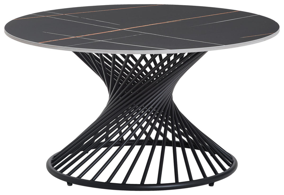 COUCHTISCH 80/80/43 cm rund Schwarz  - Schwarz, Design, Keramik/Metall (80/80/43cm) - MID.YOU