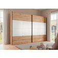 SCHWEBETÜRENSCHRANK 306/222/68 cm 2-türig Weiß, Eiche Artisan  - Schwarz/Weiß, Design, Glas/Holzwerkstoff (306/222/68cm) - Dieter Knoll