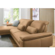 ECKSOFA Dieter Knoll in Echtleder Honig  193/332 cm  - Schwarz/Honig, Design, Leder/Metall (193/332cm) - Dieter Knoll