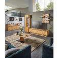 WOHNWAND  in Eichefarben  320/205,7/53,7 cm  - Eichefarben/Schwarz, Natur, Glas/Holz (320/205,7/53,7cm) - Valnatura