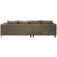 ECKSOFA in Flachgewebe Braun  202/306 cm  - Buchefarben/Braun, KONVENTIONELL, Holz/Textil (202/306cm) - Carryhome