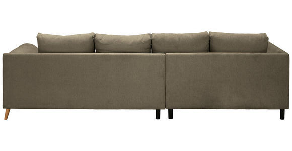 ECKSOFA in Flachgewebe Braun  202/306 cm  - Buchefarben/Braun, KONVENTIONELL, Holz/Textil (202/306cm) - Carryhome