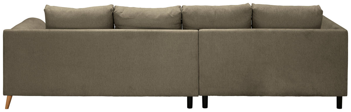 ECKSOFA in Flachgewebe Braun  202/306 cm  - Buchefarben/Braun, KONVENTIONELL, Holz/Textil (202/306cm) - Carryhome
