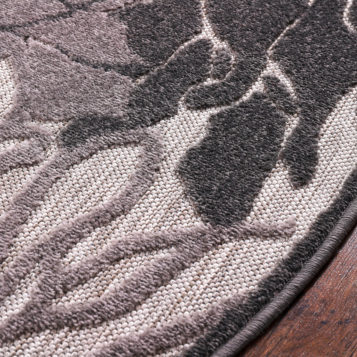 OUTDOORTEPPICH 150 cm Floral Grau, Hellgrau  - Hellgrau/Grau, LIFESTYLE, Kunststoff/Textil (150cm) - Novel