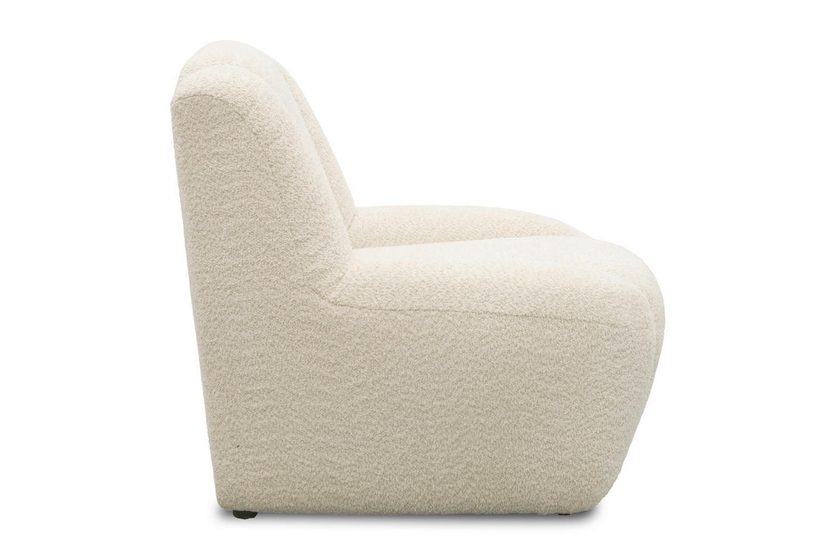 SESSEL in Chenille Creme  - Creme/Schwarz, MODERN, Kunststoff/Textil (77/82/93cm) - Livetastic