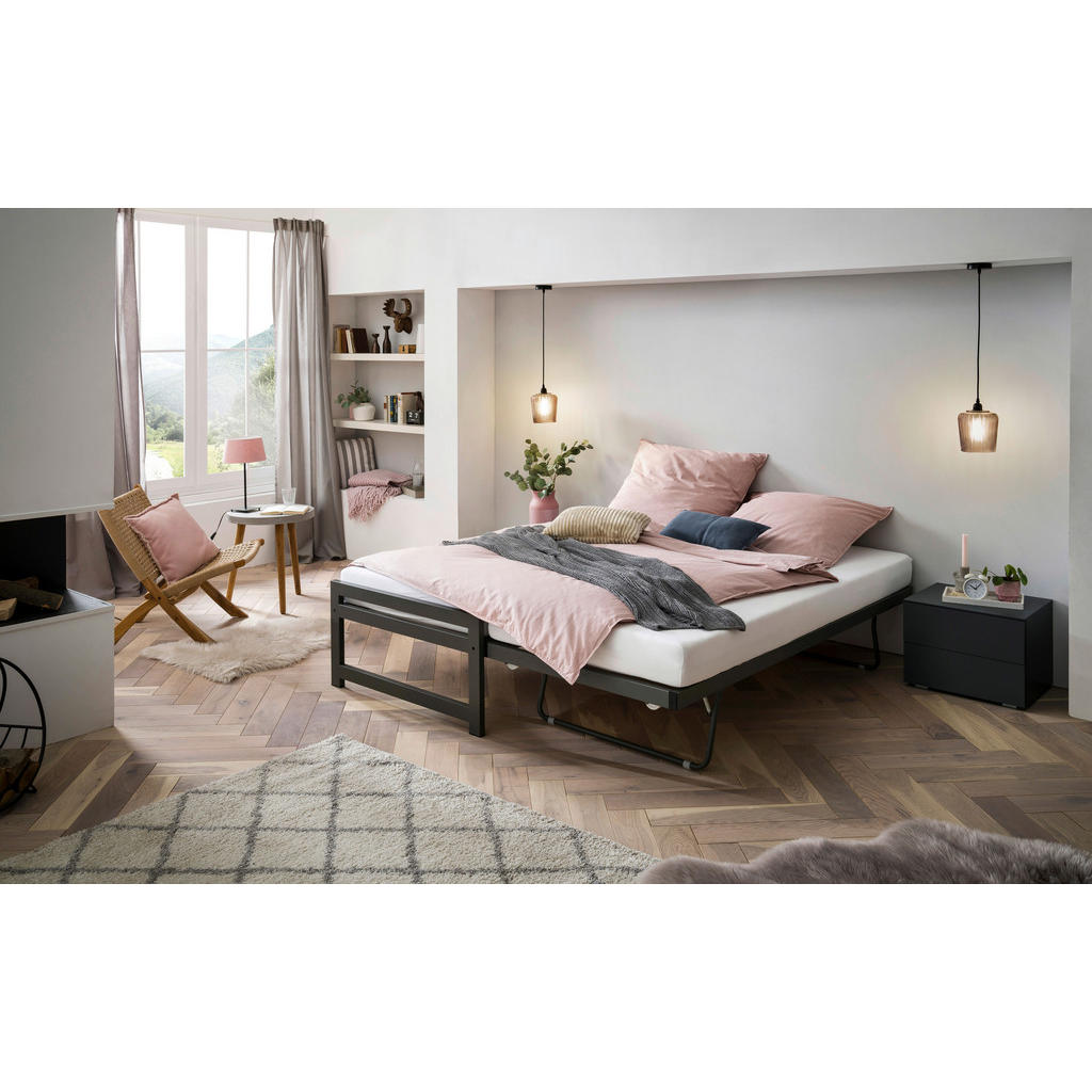 Thumbnail - Hasena Ausziehbett, Anthrazit, Metall, Höhe ca. 17 cm, 90x200 cm, Kinder- & Jugendzimmer, Jugendmöbel, Jugendbetten