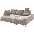 ECKSOFA in Flachgewebe Beige  - Beige, Design, Textil/Metall (260/188cm) - Hom`in