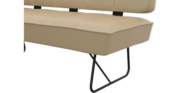 ECKBANK 165/207 cm  in Beige  - Beige/Schwarz, Design, Leder/Metall (165/207cm) - Moderano