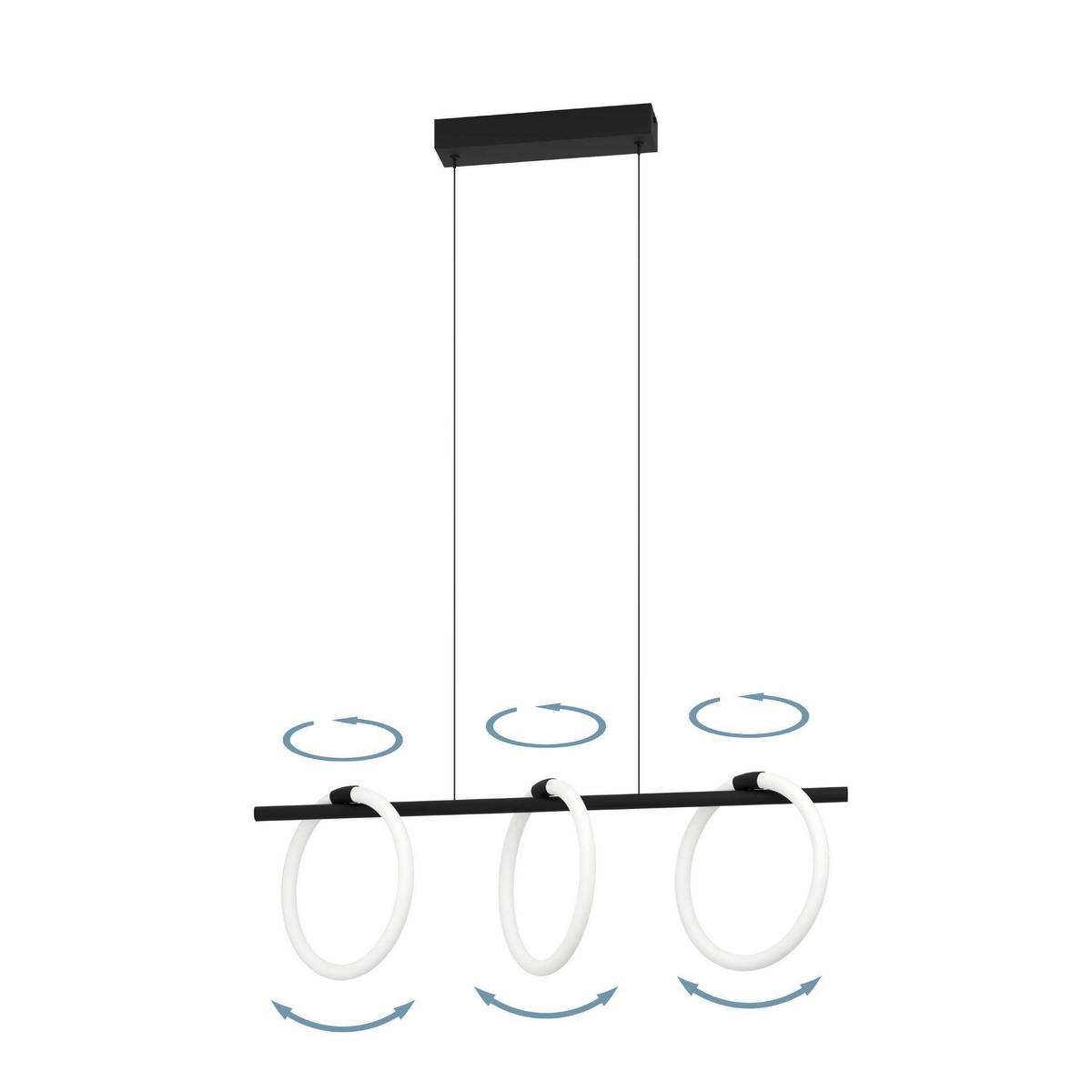 LED-HÄNGELEUCHTE 78/23/110 cm  - Schwarz/Weiß, Design, Kunststoff/Metall (78/23/110cm) - Eglo